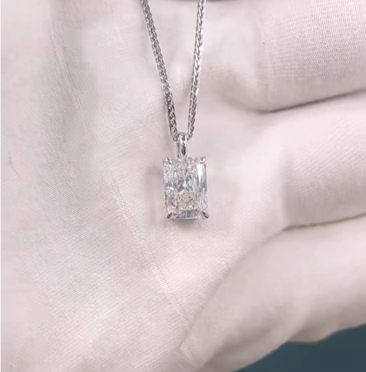 Balance 2ct radiant cut pendant for Joanna