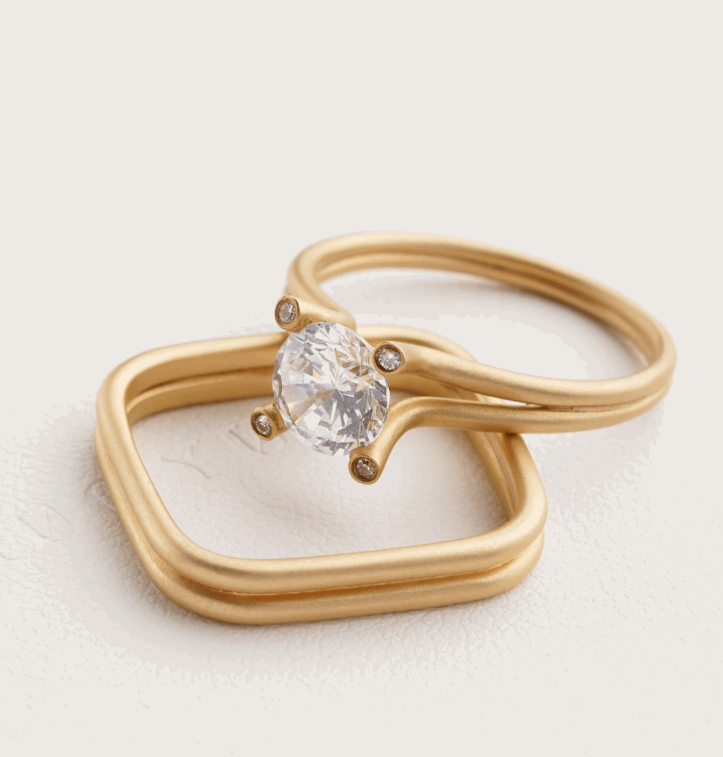 Couple Lab Grown Diamond Ring 0.7ct CVD E