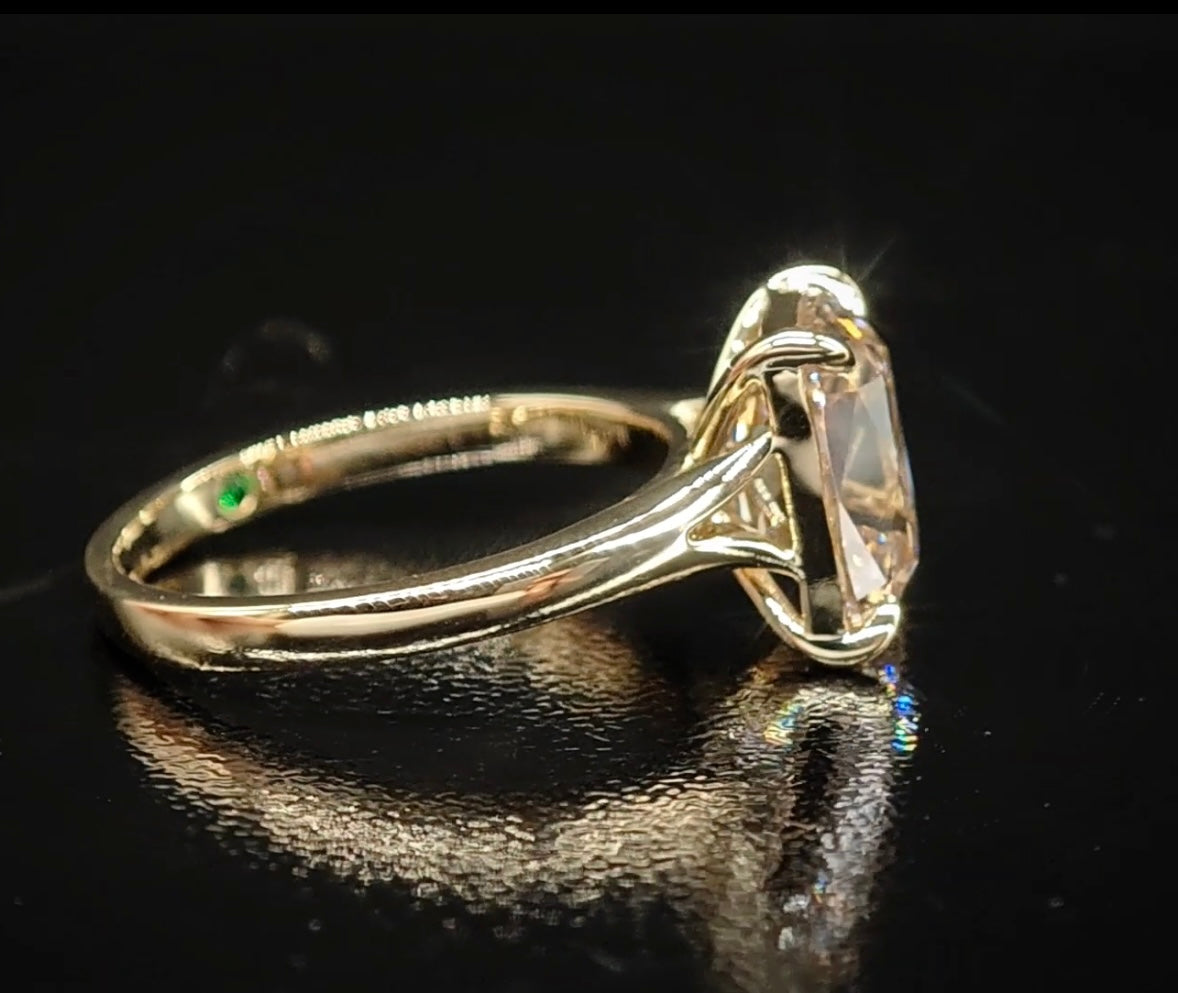 Balance old mine cut champagne diamond 14k ring