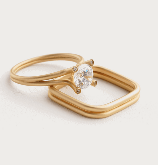 Couple Lab Grown Diamond Ring 0.7ct CVD E