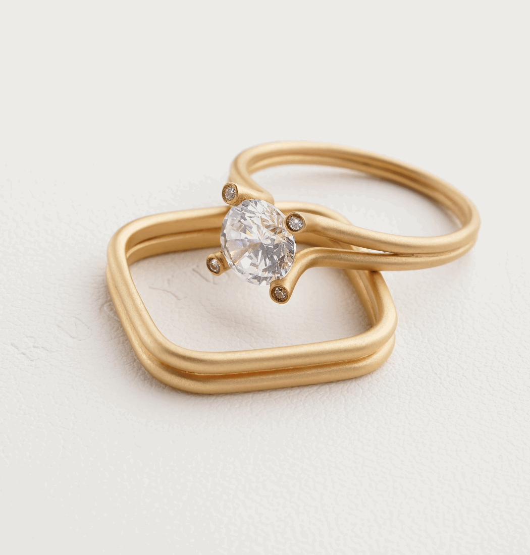 Couple Lab Grown Diamond Ring 0.7ct CVD E