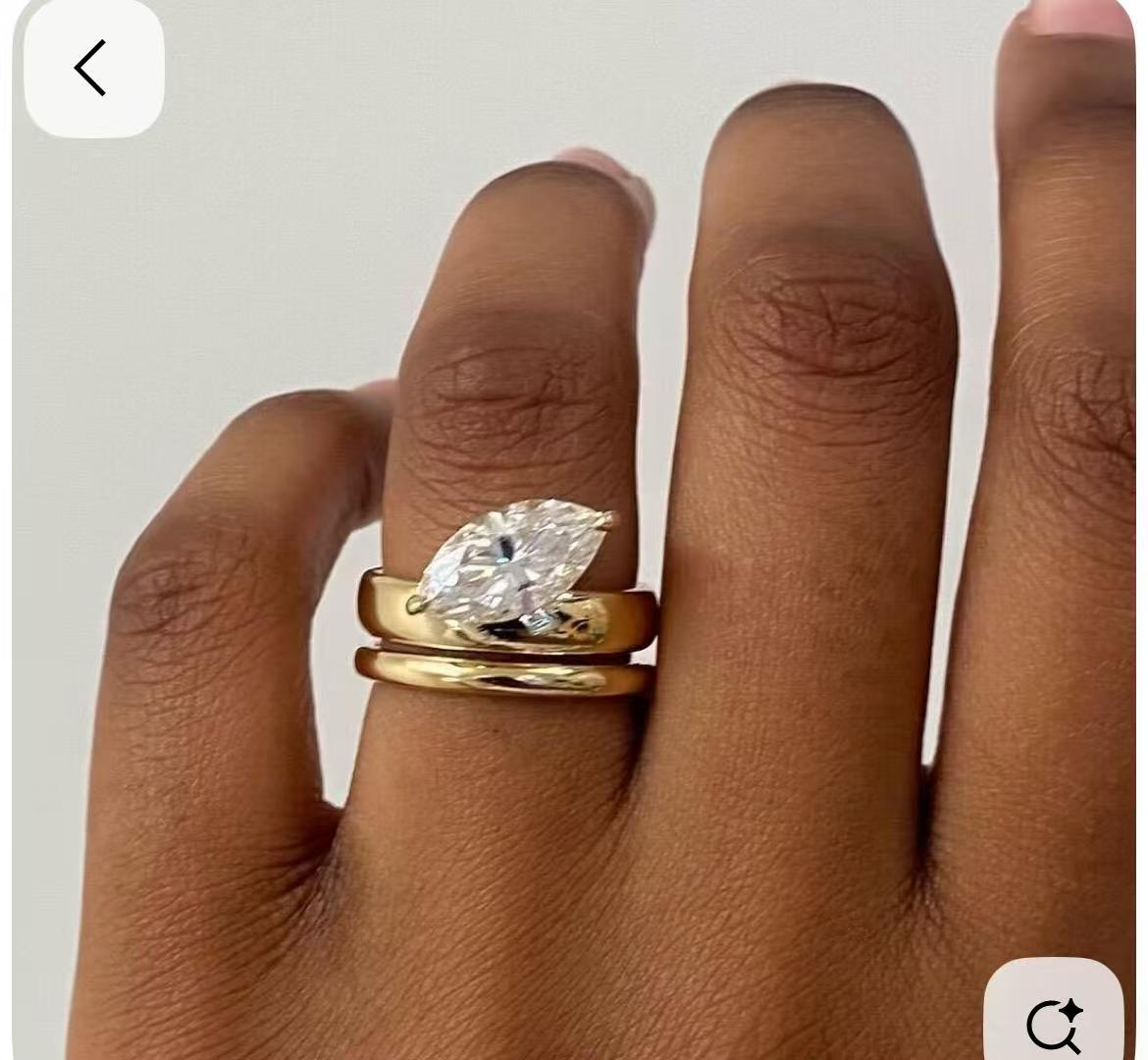 DEPOSIT 2.02CT E VS1 18k yellow gold size7 Marquise