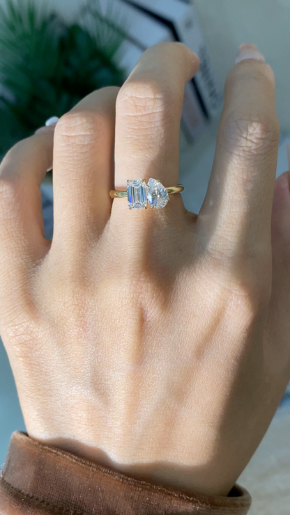 Deposit 1ct [Toi et Moi ] 18k solid gold