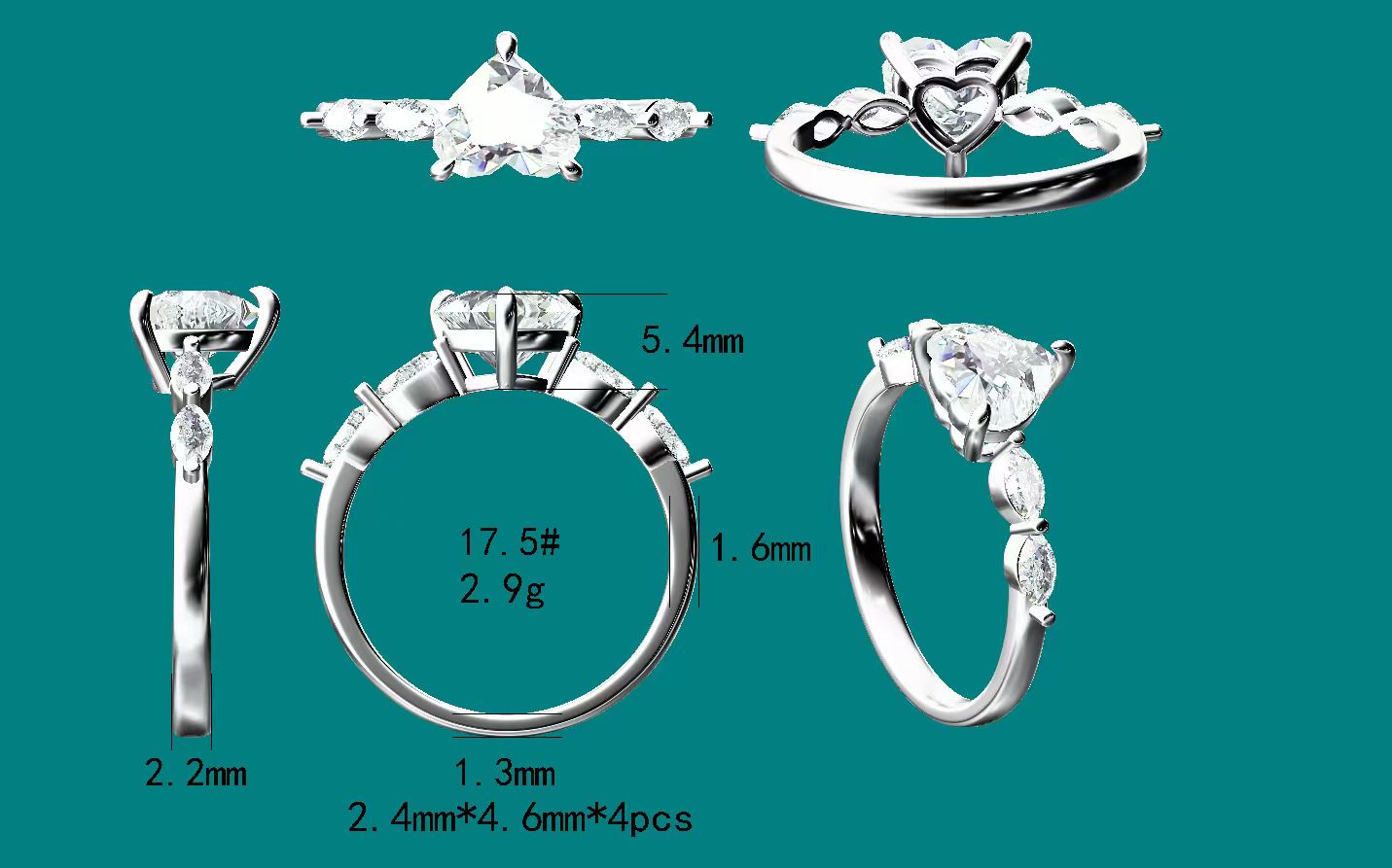 1.7ct D VS1 heart diamond ring FOR DIDI