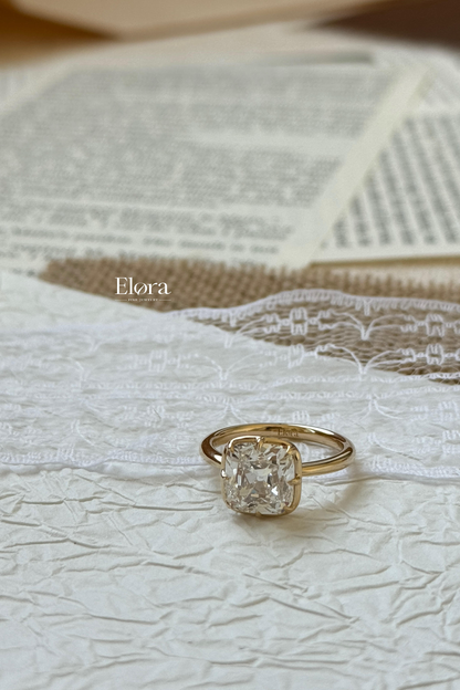 Deposit 2ct cushion cut lab diamond 18k solid gold 8 prongs ring