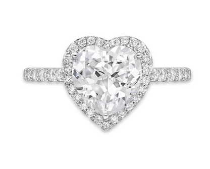 DEPOSIT 2ct E VVS2 heart diamond 18k gold halo design