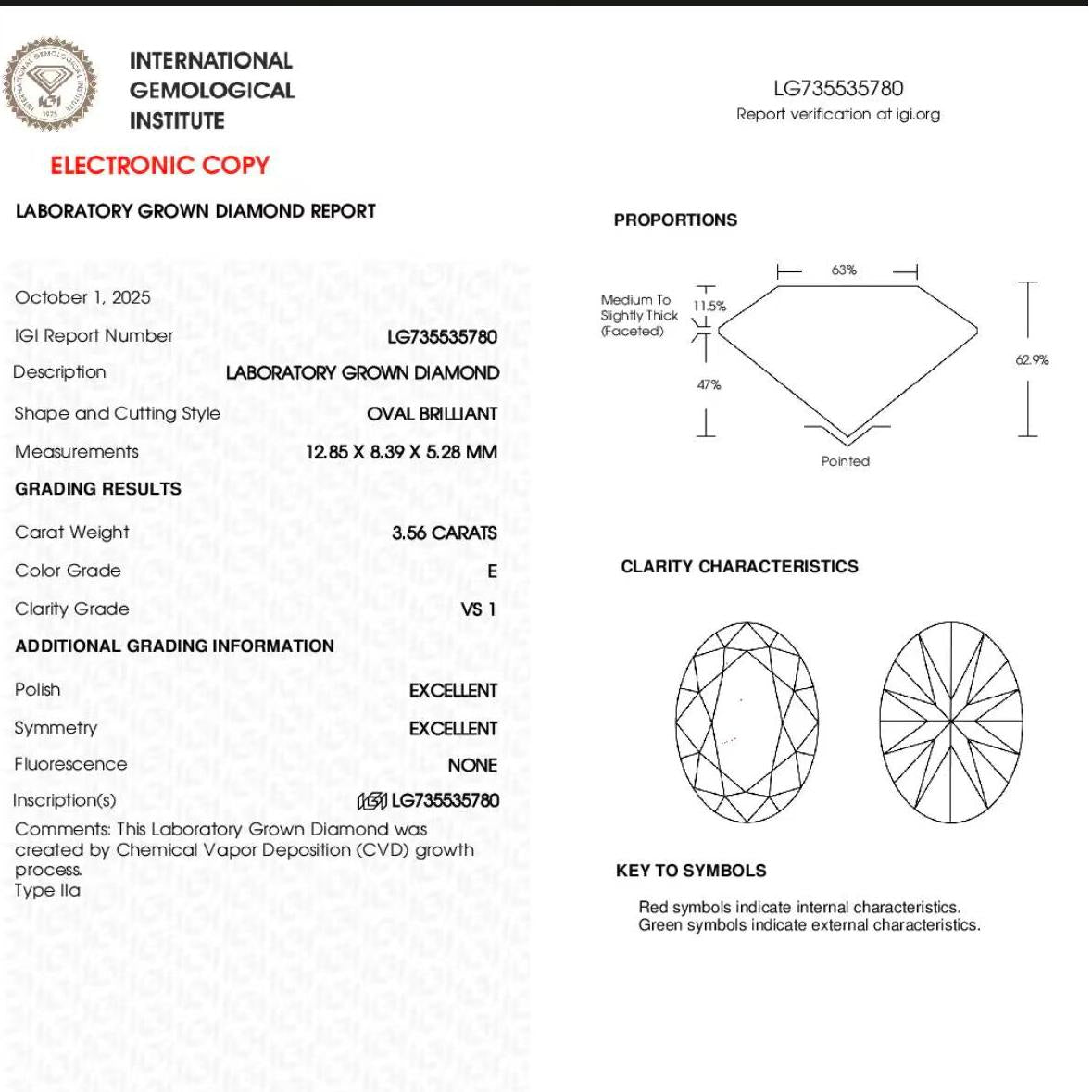 Deposit THREE STONE 3.5ct oval diamond and 2 half-moon 14K gold ring