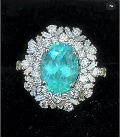 2ct vivid pink diamond 14k white gold ring