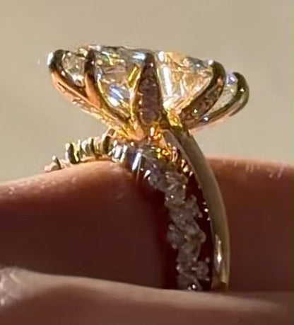 Deposit lab diamond 5ct elongated cushion 18k ring for Farah