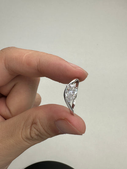 Balance- 1.07ct pear diamond with cert 9k white gold ring