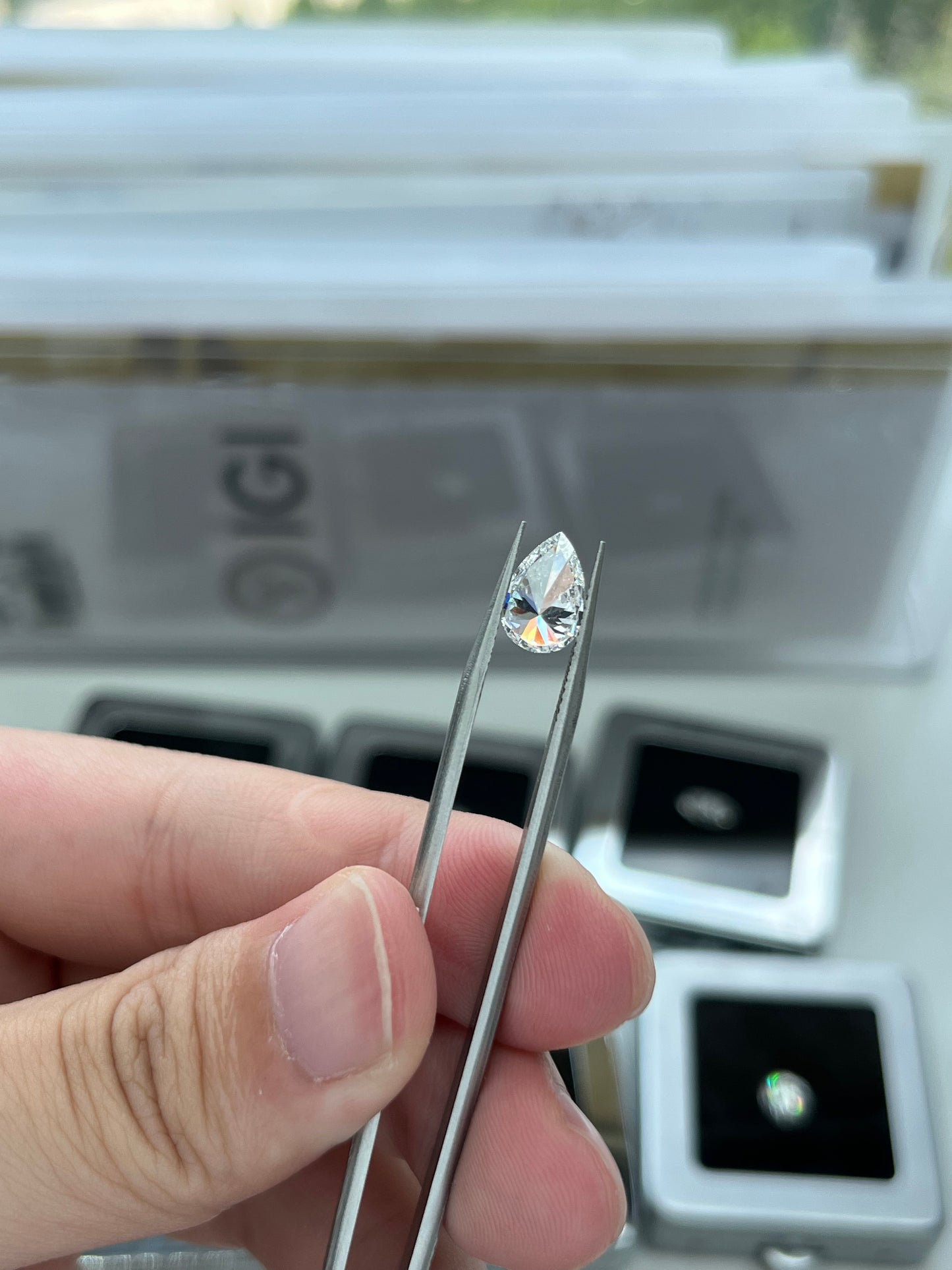1.57CT Pear D VVS2 Lab Diamond