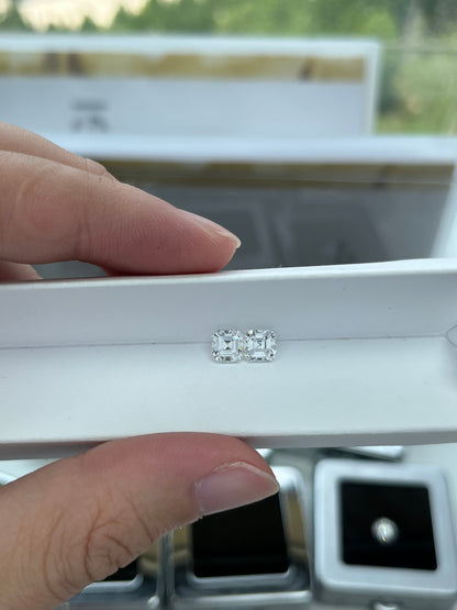 One pair Asscher D VS1/VS2 Lab Diamond
