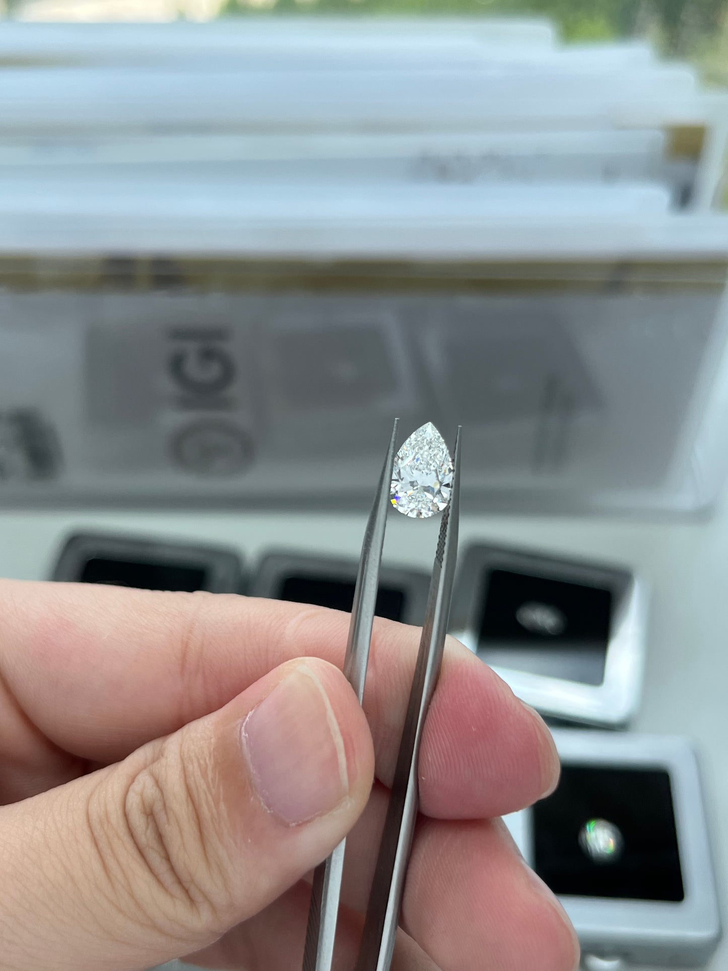 1.57CT Pear D VVS2 Lab Diamond