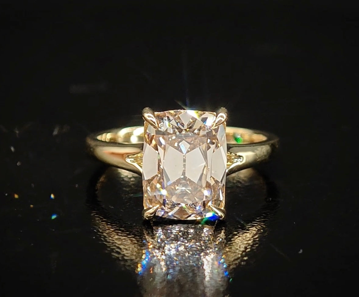 Balance old mine cut champagne diamond 14k ring
