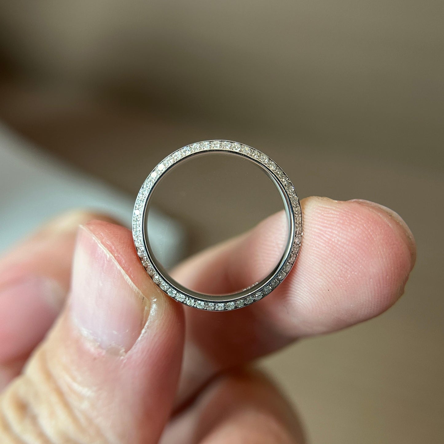 18K white gold Pear diamond ring and band for Sufiani