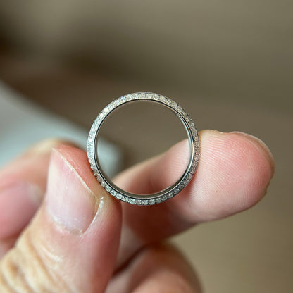18K white gold Pear diamond ring and band for Sufiani