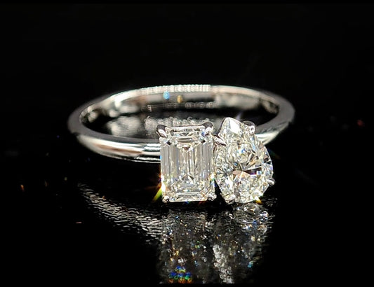 1ct [Toi et Moi ] 18k solid gold 10.25us size