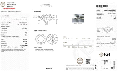 Deposit 2.04ct D VVS2 ROUND 18K Gold