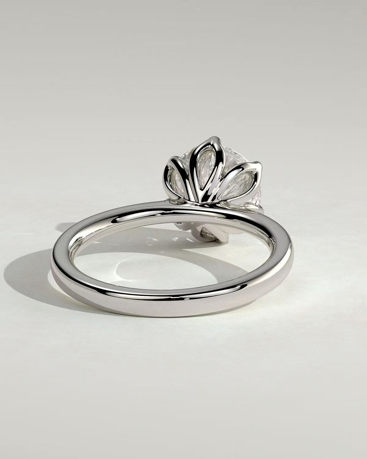 Deposit lab diamond 2ct round diamond Platinum Tulip ring