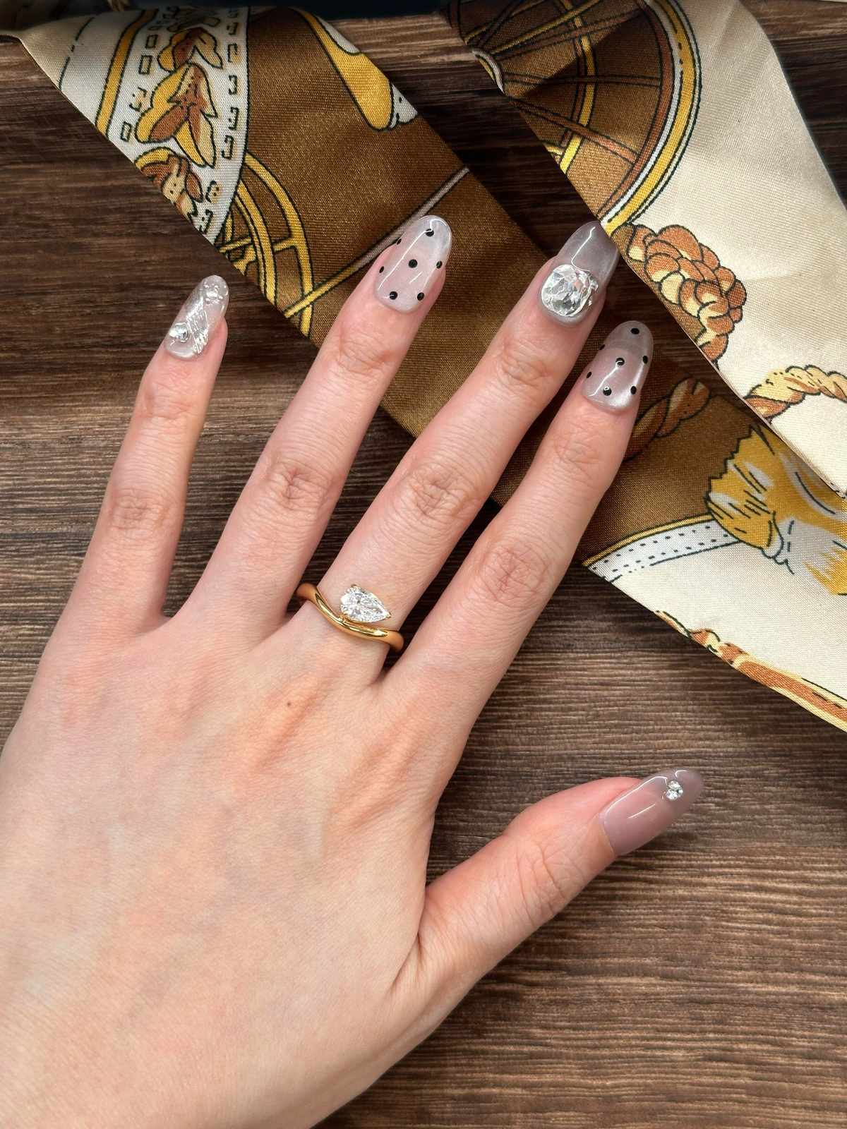 Deposit lab diamond 1ct paer diamond 9k gold ring
