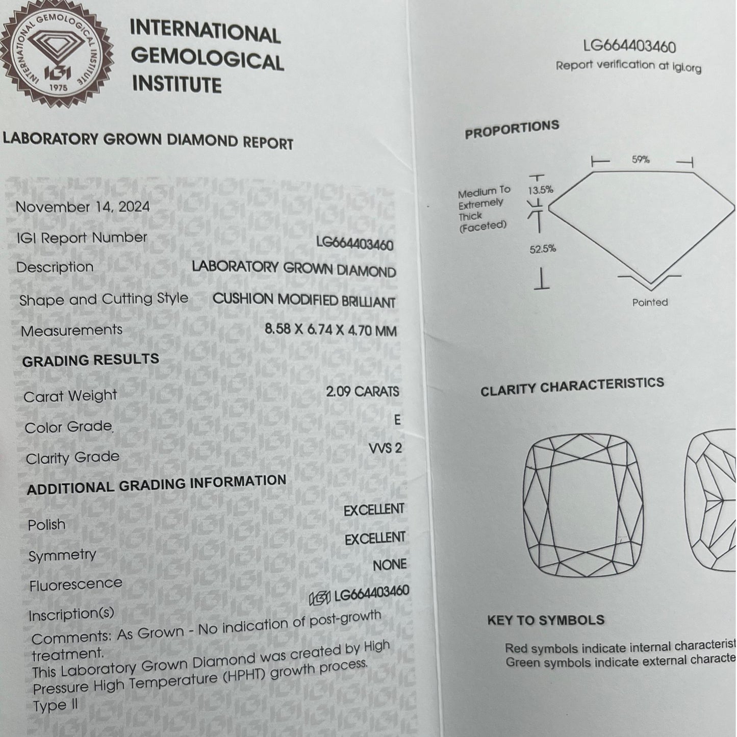 DEPOSIT 3.02ct E VS1 & 2.09 E VVS2 Elongated Cushion with 14k setting