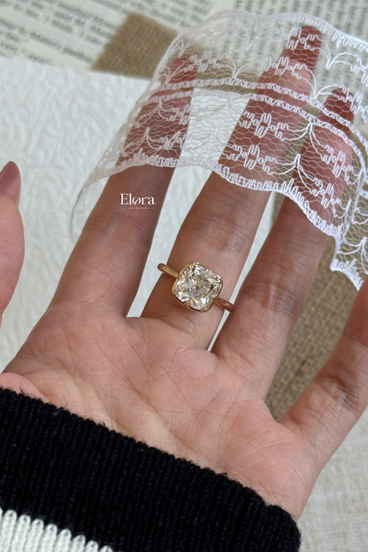 Deposit 2ct cushion cut lab diamond 18k solid gold 8 prongs ring