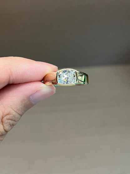 14k gold ring elongated cushion diamond